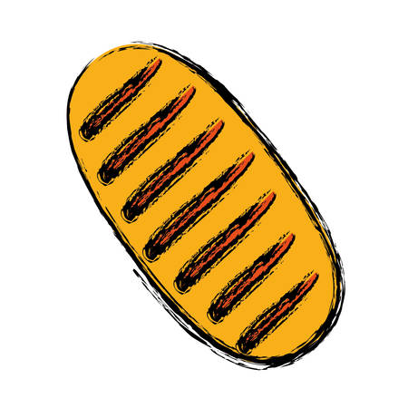 Baguette bread icon over white background.のイラスト素材