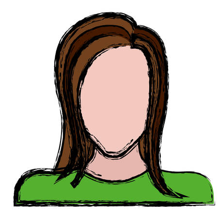 woman avatar icon over white background. colorful design. vector illustrationのイラスト素材