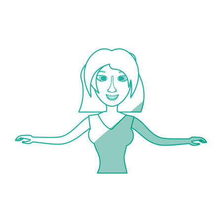 Woman celebrating cartoon icon vector illustration graphic designのイラスト素材