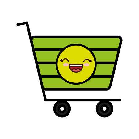 shopping cart icon over white background. vector illustrationのイラスト素材