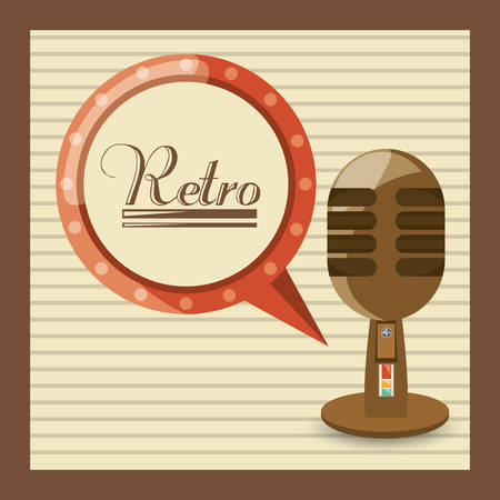 retro microphone music studio technology, vector illustrationのイラスト素材