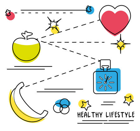 process to carry a good healthy lifestyle, vector illustrationのイラスト素材