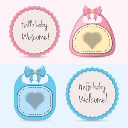 baby showers cars and emblem decorations design, vector illustrationのイラスト素材