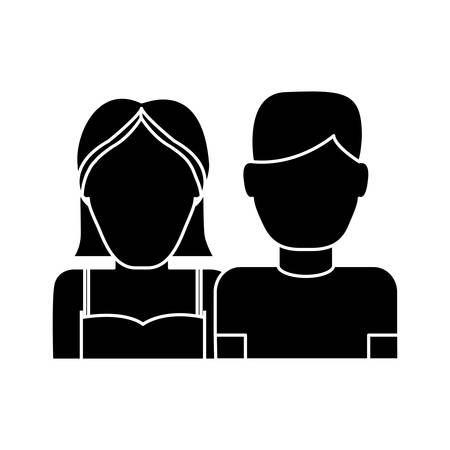 couple icon over white background. vector illustrationのイラスト素材