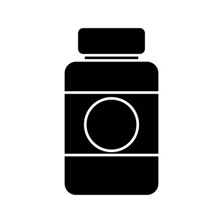 medicine bottle icon over white background. vector illustrationのイラスト素材