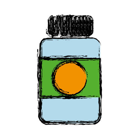 medicine bottle icon over white background. vector illustrationのイラスト素材
