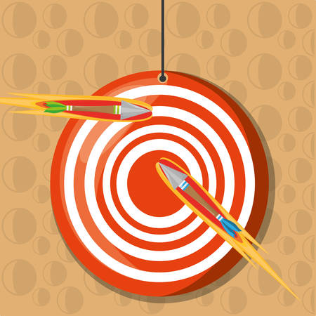 Arrow target competition play game, vector illustrationのイラスト素材