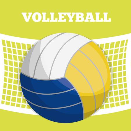 volleyball ball icon over yellow background. colorful design. vector illustrationのイラスト素材