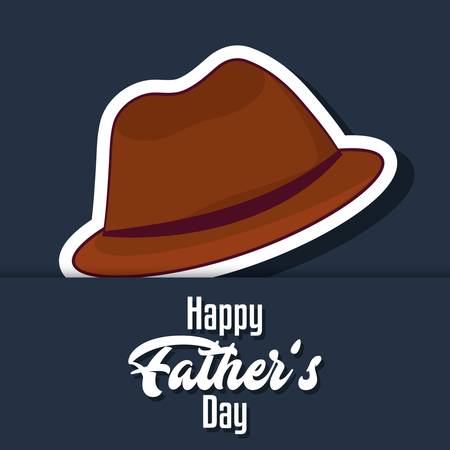happy father day card with hat icon over turquoise background. colorful design. vector illustrationのイラスト素材