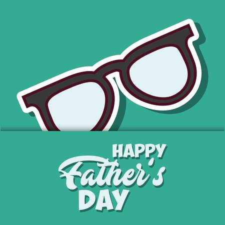 happy father day card with glasses icon over turquoise background. colorful design. vector illustrationのイラスト素材