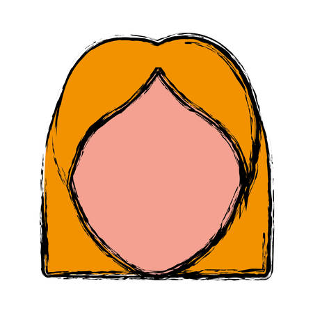 Woman avatar icon over white background. vector illustrationのイラスト素材