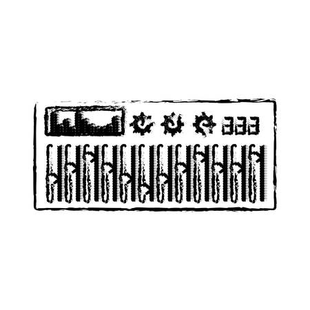 dj turntable icon over white background. vector illustrationのイラスト素材
