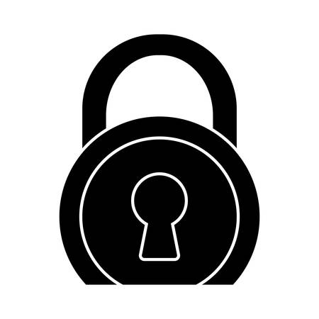 security padlock icon over white background. vector illustrationのイラスト素材