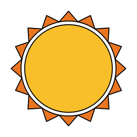 geometric sun icon over white background. colorful design. vector illustrationのイラスト素材