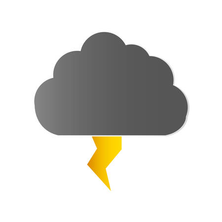 Cloud and thunder icon over white background. vector illustrationのイラスト素材