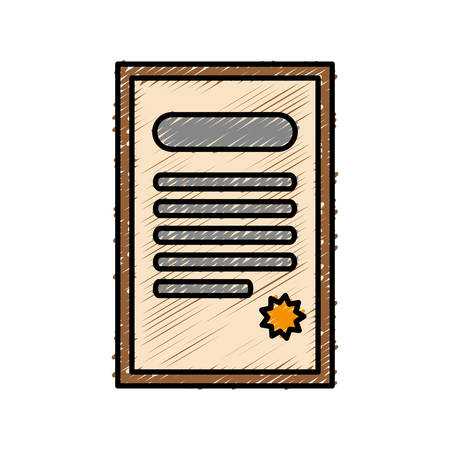 certificate document icon over white background. vector illustrationのイラスト素材