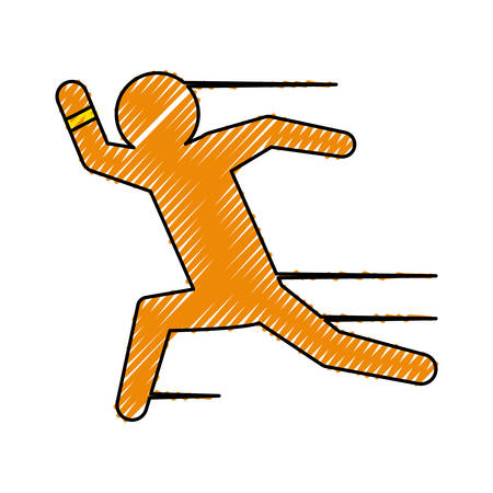 man running draw vector icon illustration shapeのイラスト素材