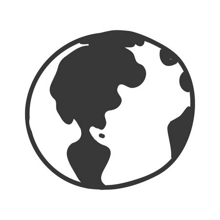 earth planet cartoon vector icon illustration graphic designのイラスト素材