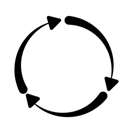 circular arrows icon over white background. vector illustrationのイラスト素材