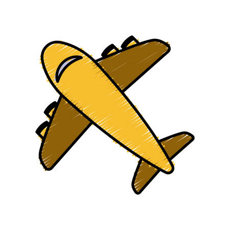 airplane icon over white background. vector illustrationのイラスト素材