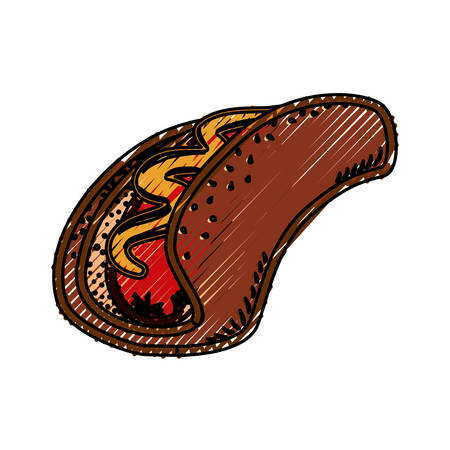 Hot dog fast food icon vector illustration graphic designのイラスト素材