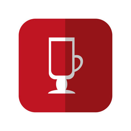 coffee drink icon over red square and white background. vector illustrationのイラスト素材