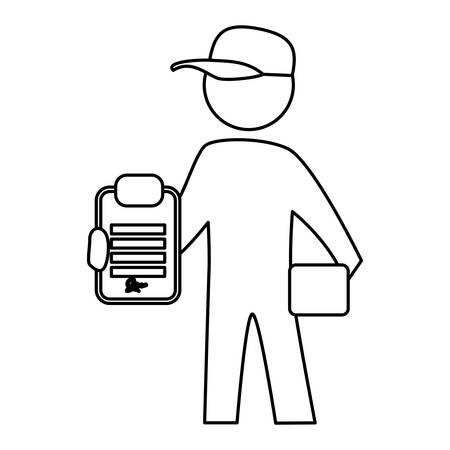 worker deliver silhouette vector icon illustration graphic designのイラスト素材