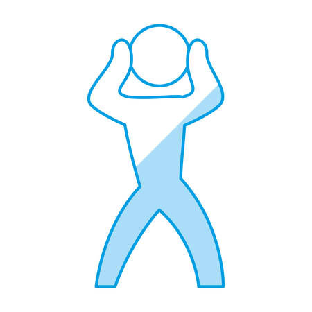 man silhouette nervous vector icon illustration graphic designのイラスト素材