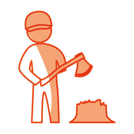 worker carpenter silhouette icon vector illustration graphic designのイラスト素材