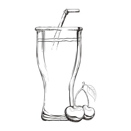 Refreshing fruit juice icon vector illustration graphic designのイラスト素材