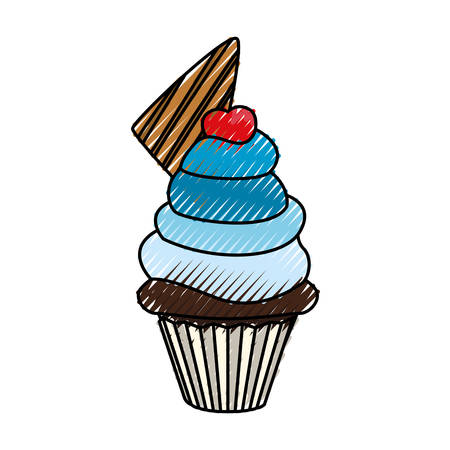 cupcake dessert sweet icon vector illustration graphic designのイラスト素材
