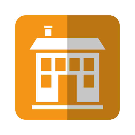 house icon over orange square and white background. colorful design. vector illustrationのイラスト素材