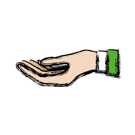 hand icon over white background. vector illustrationのイラスト素材