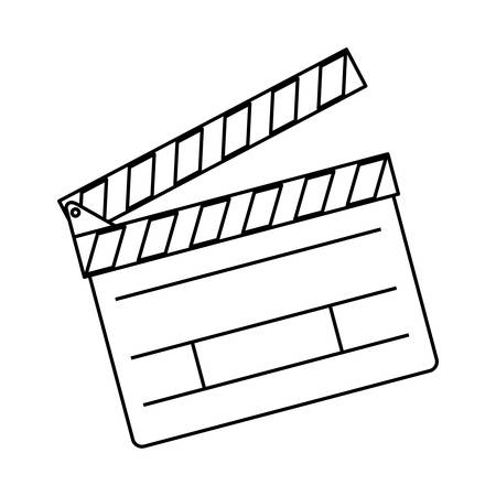 line clapper board action video filmstrips, vector illustrationのイラスト素材