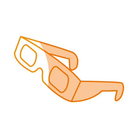 silhouette 3d glasses to see movie in the cinema, vector illustrationのイラスト素材
