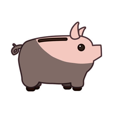 save money inside pig in the home, vector illustrationのイラスト素材