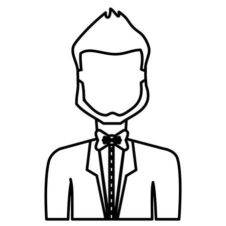 man with elegant clothes icon over white background. vector illustrationのイラスト素材