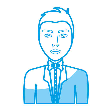cartoon man wearing elegant clothes  icon over white background. vector illustrationのイラスト素材