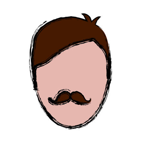 man with mustache icon over white background. colorful design. vector illustrationのイラスト素材