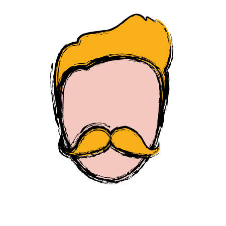 man with mustache icon over white background. colorful design. vector illustrationのイラスト素材