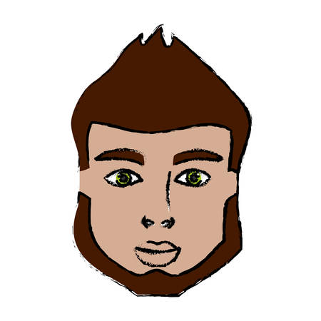 cartoon man icon over white background. colorful design. vector illustrationのイラスト素材