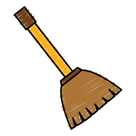 broom icon over white background. vector illustrationのイラスト素材