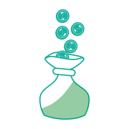 silhouette cute bag to save cash money, vector illustrationのイラスト素材