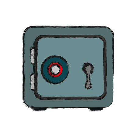 metal strong box to save money, vector illustrationのイラスト素材