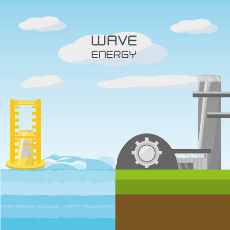 landscape related with wave energy, vector illustrationのイラスト素材