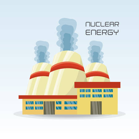 flat concept nuclear plant generator energy, vector illustrationのイラスト素材