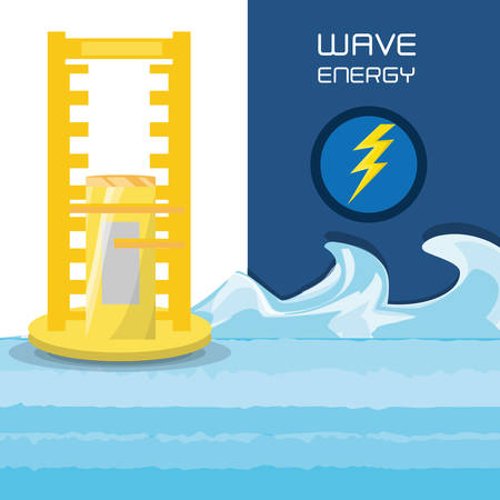 flat concept related with wave energy, vector illustrationのイラスト素材