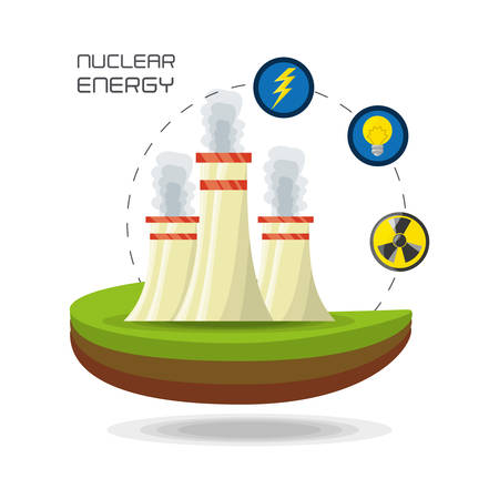 flat concept nuclear plant generator energy, vector illustrationのイラスト素材