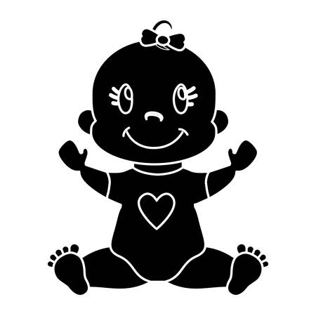Cute baby boy icon over white background. vector illustrationのイラスト素材