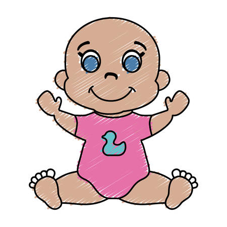 cute baby icon over white background. colorful design. vector illustrationのイラスト素材